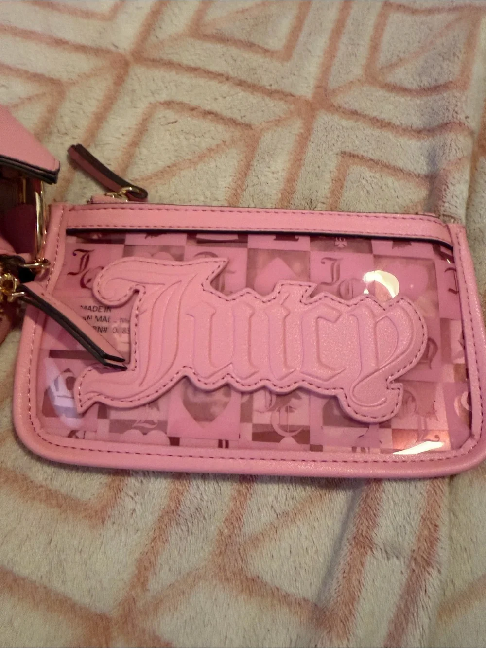 Pink Women's Keychain Pouch Set with Coin Case and Card Holder